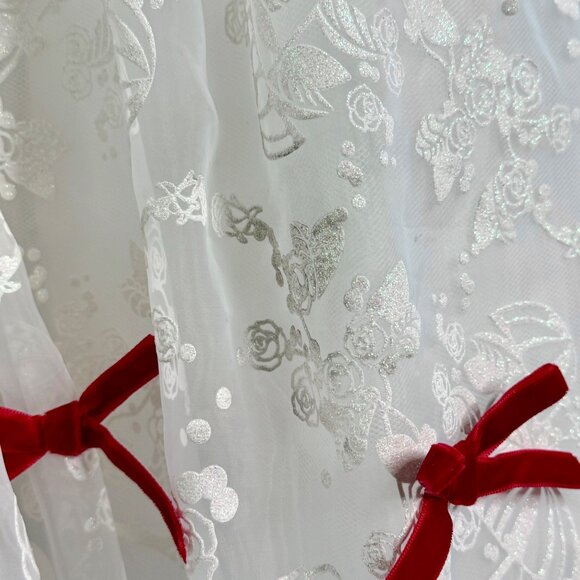 DISNEYLAND Mary Poppins Dress Up Girls 5-6 Costume White Red Lace Fair Cosplay - Picture 9 of 12